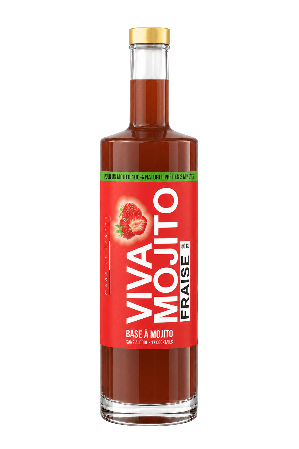 Bouteille Viva Mojito Fraise, base sans alcool, 50 cl